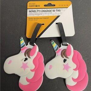 Miami Carry On Set of 2 Novelty Luggage Tags Unicorns
